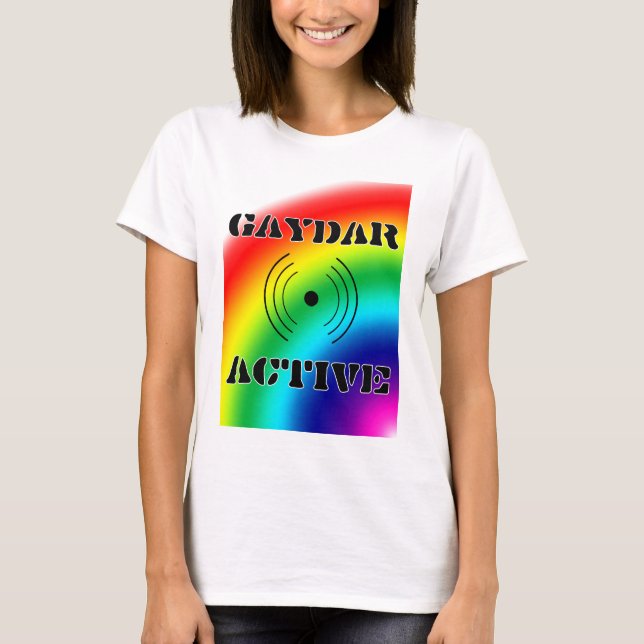 Gaydar aktiv mig t shirt (Framsida)