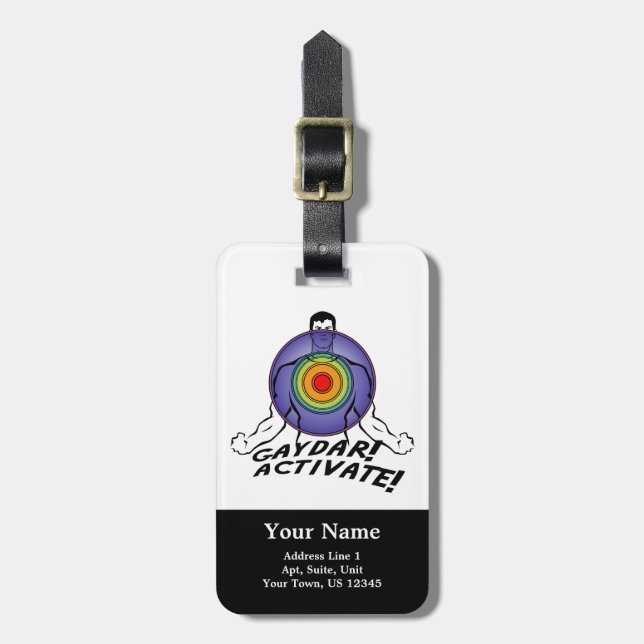 Gaydar! Aktivera! Regnbågebög Bagagebricka (Vertikal Framsida)