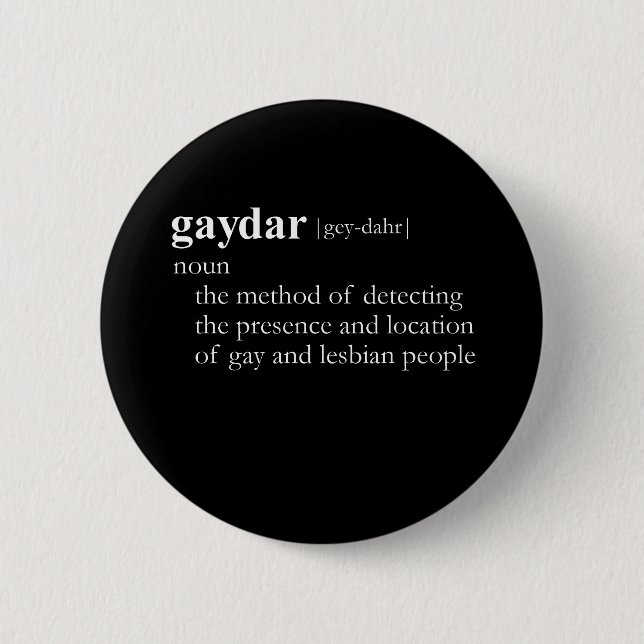 GAYDAR (definition) Knapp (Framsida)