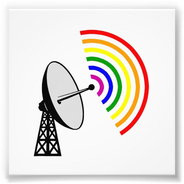 Gaydar Gay Rainbow Radar Fototryck (Framsidan)