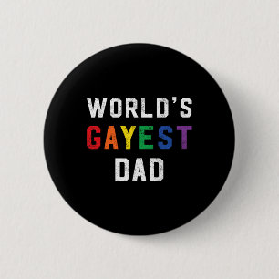 Gayest Pappa Cute Gay pride Lgbt Fars dag Knapp