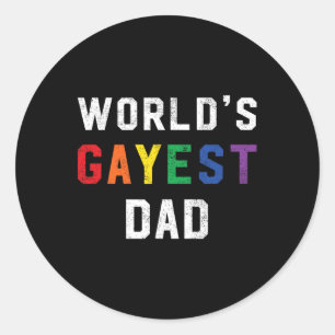 Gayest Pappa Cute Gay pride Lgbt Fars dag Runt Klistermärke