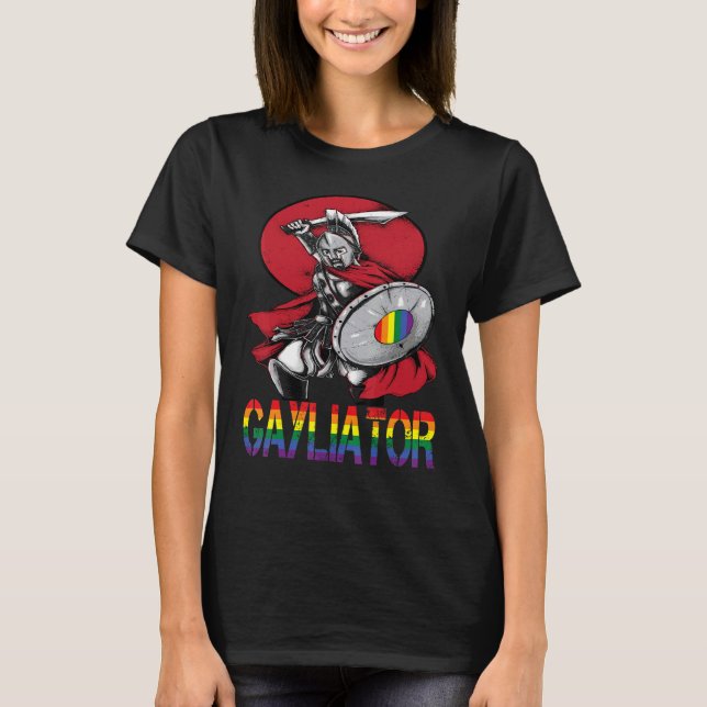 Gayliator, proud gay sword fighter from ancient ti t shirt (Framsida)