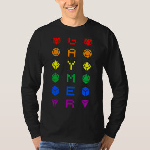 Gaymer D20 Rainbow Dice Lgbt Pride Gay Gamer T Shirt