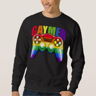 Gaymer Gamer Gay pride Lgbt Rainbow Flagga Video G Lång Ärmad Tröja