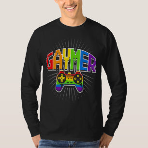 Gaymer Gamer Gay pride Lgbt Rainbow Flagga Video G T Shirt