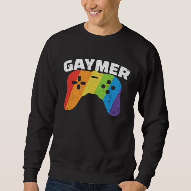 GayMer Gay Flag In Controler LGBT Gay transgender  Lång Ärmad Tröja (Framsida)