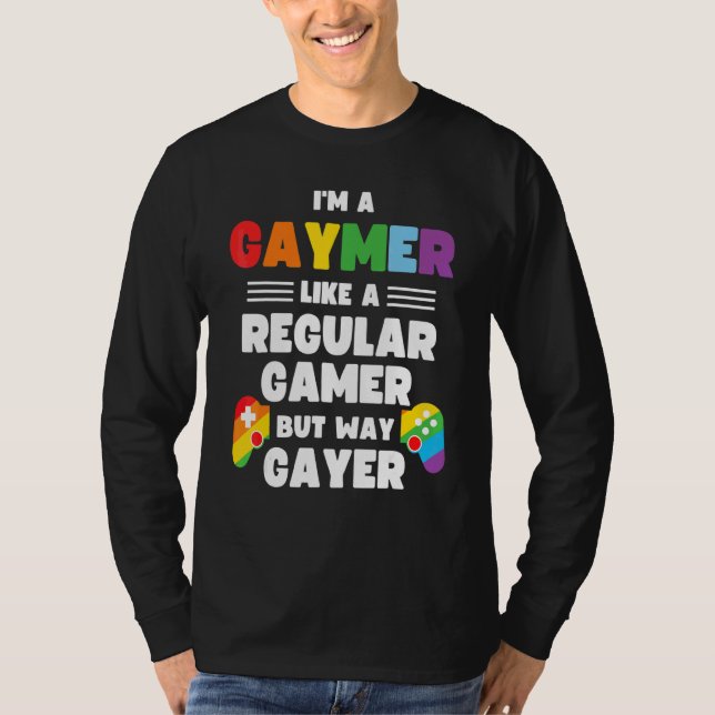 Gaymer Gay Gamer Lgbt Pride Rainbow Controller Ga T Shirt (Framsida)