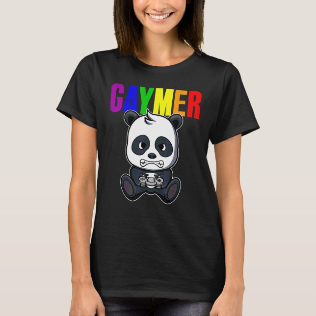 Gaymer Gay pride Flagga Gamer Lgbtq Video Game Pan T Shirt (Framsida)