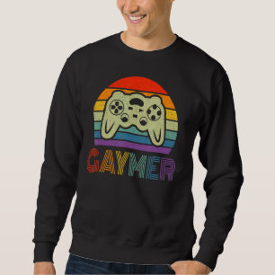 Gaymer Gay pride Gamer Gaming Lgbtq Rainbow Flagga Lång Ärmad Tröja
