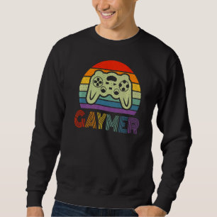 Gaymer Gay pride Gamer Gaming Lgbtq Rainbow Flagga Lång Ärmad Tröja