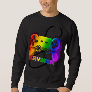 Gaymer Gay pride Rainbow Gamer Gaming Lgbtq Lång Ärmad Tröja