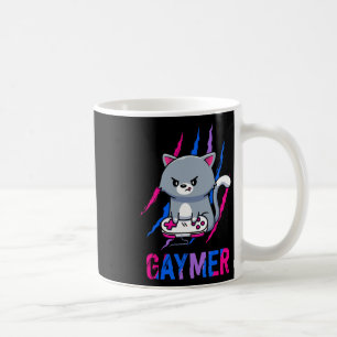 Gaymer Geek Pride Lgbt Video Game Älskare Gift Cat Kaffemugg