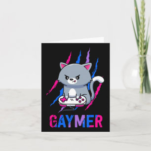 Gaymer Geek Pride Lgbt Video Game Älskare Gift Cat Kort