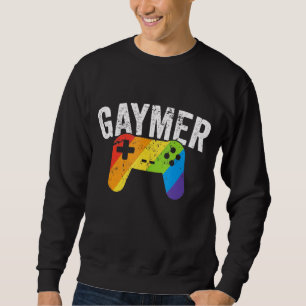 Gaymer Lgbt Gamer Pridet Rainbow Parad March Nerd Lång Ärmad Tröja