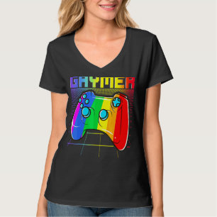Gaymer Lgbt Pride Gay 80 s Regnbågkontroll för spe T Shirt