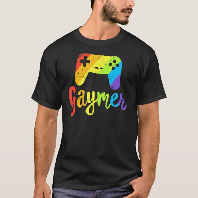 Gaymer Lgbt Pride Gay Gamer Rainbow Controller Ga T Shirt (Framsida)