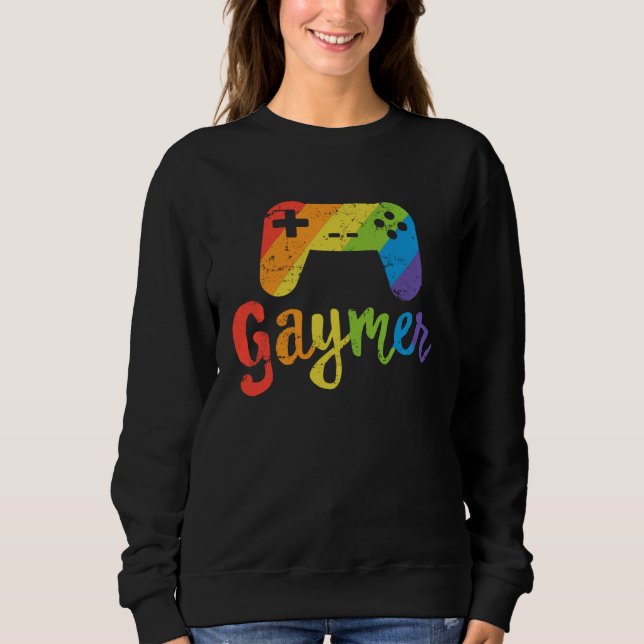 Gaymer LGBT Rainbow Pride Parade March Rally Gamer T Shirt (Framsida)