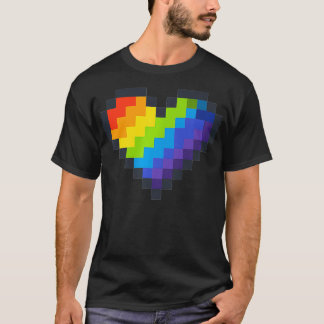 Gaymer LGBT Retro Pride Gay Gamer Rainbow Piel He T Shirt