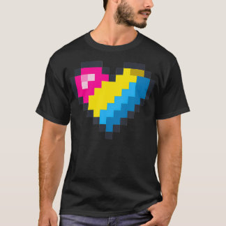 Gaymer LGBT Retro Pride Panseual Gamer Piel Heart T Shirt