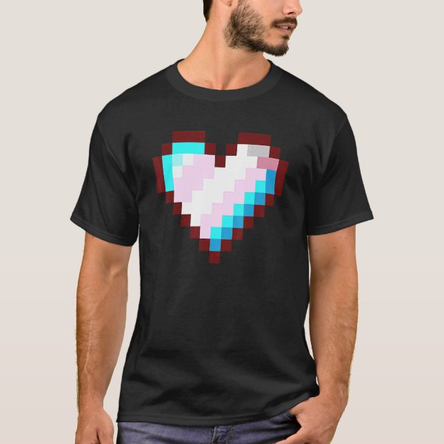 Gaymer Lgbt Retro Pride Transgender Gamer Pixel H T Shirt (Framsida)