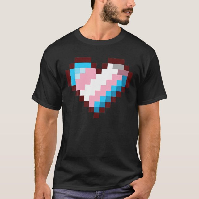 Gaymer LGBT Retro-Pridet TransSexual Player Pixel  T Shirt (Framsida)