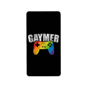 Gaymer Rainbow Flagga Gaming Lesbisk Gay Bisexual Adressetikett