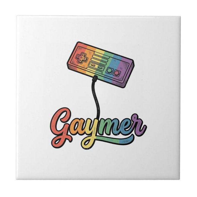 Gaymer Rainbow Gamer Vector Shirt Design_1 Kakelplatta (Framsidan)