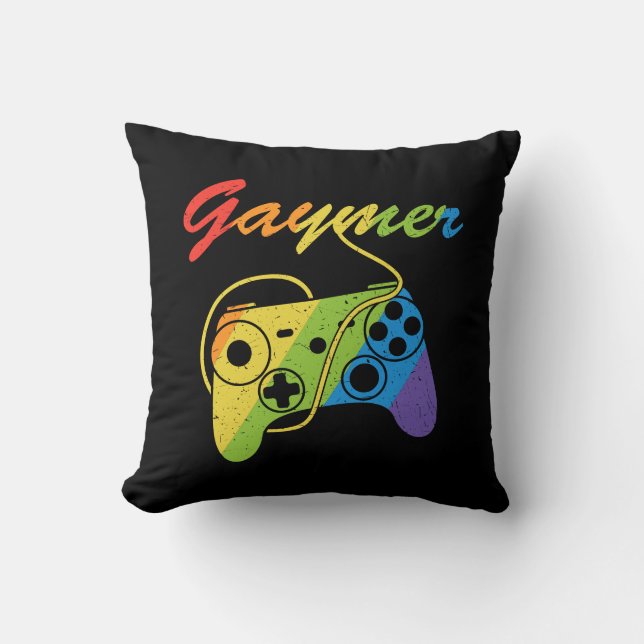 Gaymer | Regel för regnbågsvideospel | Spelande Kudde (Framsida)
