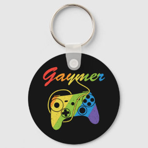 Gaymer Regel för regnbågsvideospel Spelande Nyckelring