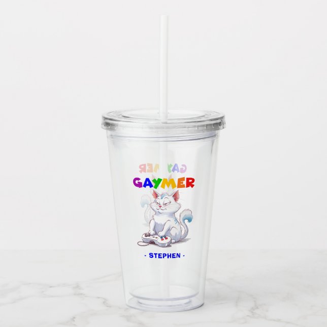 Gaymer - Regnbågsspel med konsol | LGBTQ Take Away Mugg (Framsida)