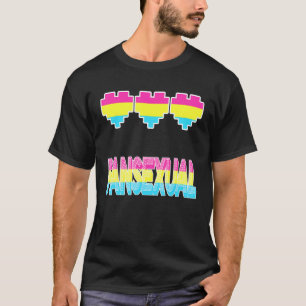 Gaymer Retro Pride Pansexual Gamer Pixel Heart Que T Shirt