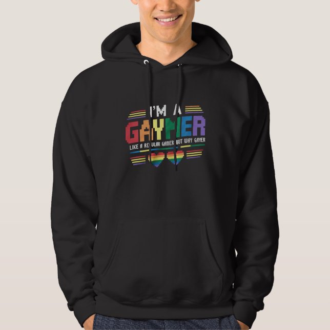 Gaymer som en vanlig spelspelare men som en Gayer  Hoodie (Framsida)