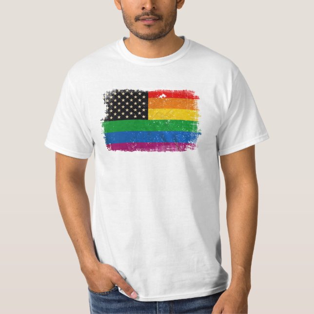 Gaymerican prideflagga t shirt (Framsida)