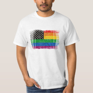 Gaymerican prideflagga tee