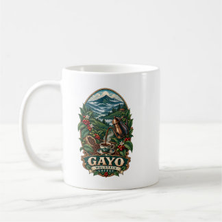 Gayo Mountain Coffee Vintage Indonesisk Konst Mugg
