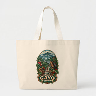 Gayo Mountain Coffee Vintage Indonesisk Konst Tote Jumbo Tygkasse