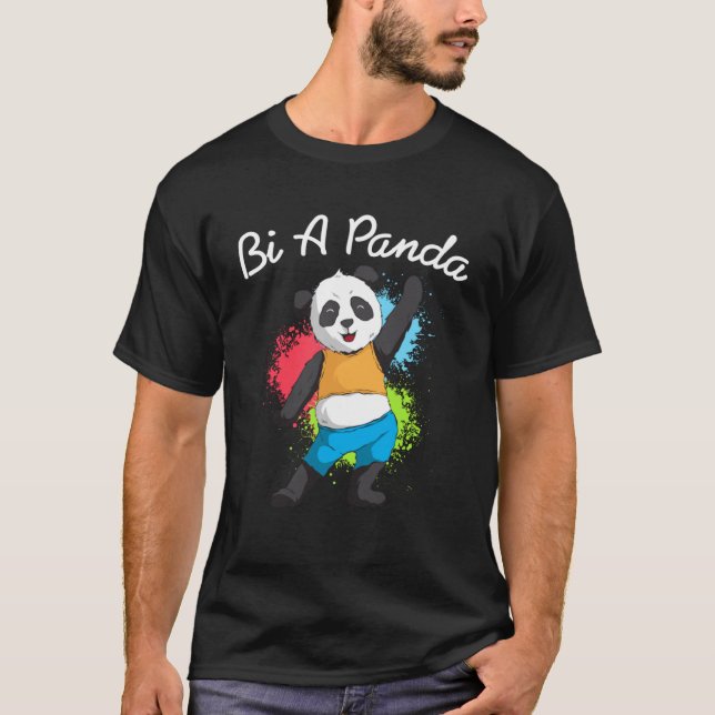 Gaypride Bi Panda Bear LGBT Gay Lesbisk Bisexual T Shirt (Framsida)