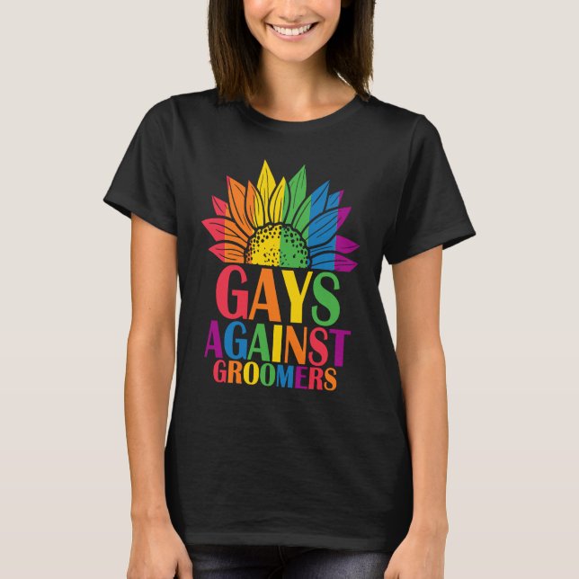 Gays Against Groomers Gradien Groom Dogs Not Kids T Shirt (Framsida)