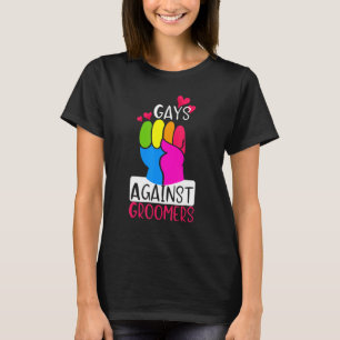 Gays against Groomers Gradien Groom Hundar not Kid T Shirt