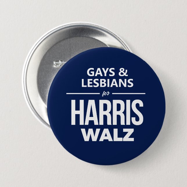 Gays and Lesbisks for Harris Walz Knapp (Framsida & baksida)