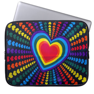 Gays Färg Heart Rainbow Mönster Homosexual Diffe Laptop Fodral
