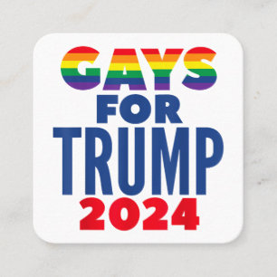 Gays for Trump 2024 Val Fyrkantigt Visitkort