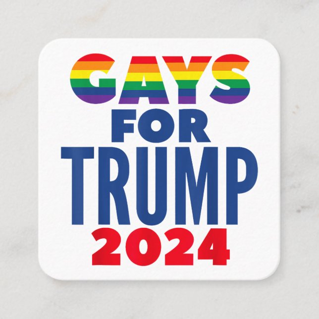 Gays for Trump 2024 Val Fyrkantigt Visitkort (Framsida)