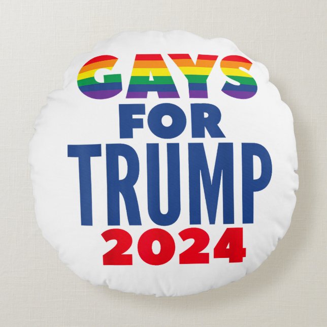 Gays for Trump 2024 Val Rund Kudde (Framsidan)