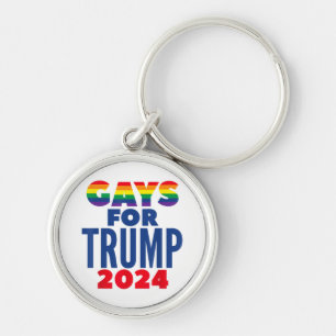 Gays for Trump 2024 Val Rund Silverfärgad Nyckelring