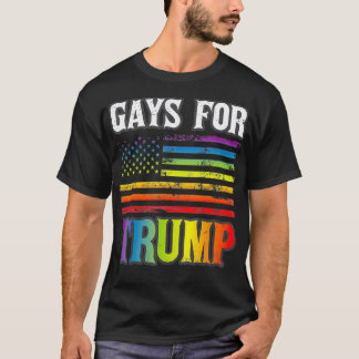 Gays For Trump LGBT Pride Gay Rainbow Flag Vote Re T Shirt