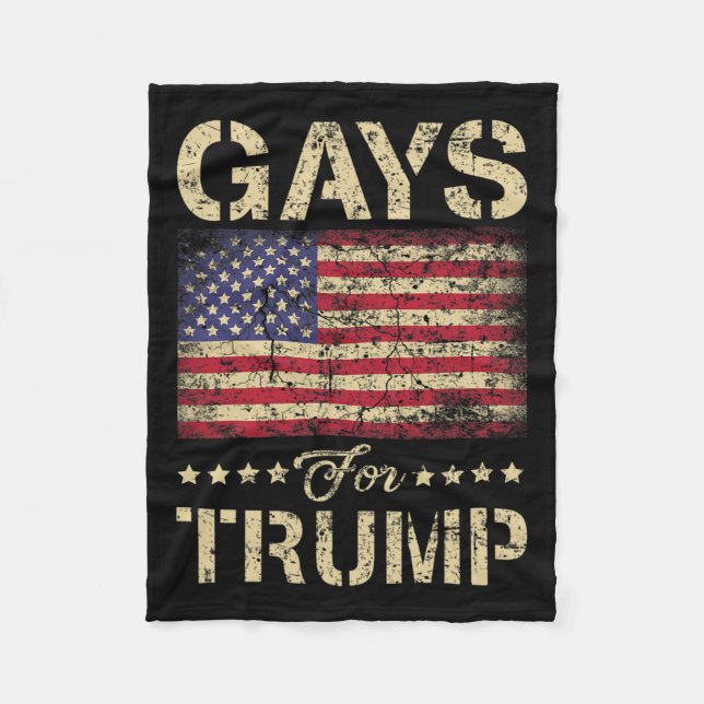 Gays for Trump Stars och stripes American Flagga Fleecefilt (Framsidan)