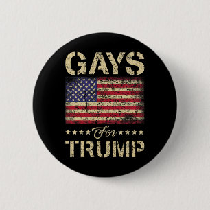 Gays for Trump Stars och stripes American Flagga Knapp