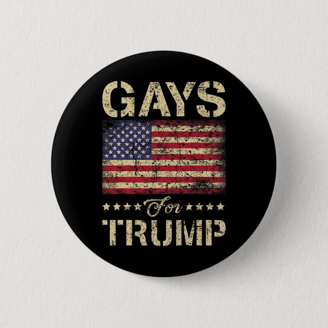 Gays for Trump Stars och stripes American Flagga Knapp (Framsida)